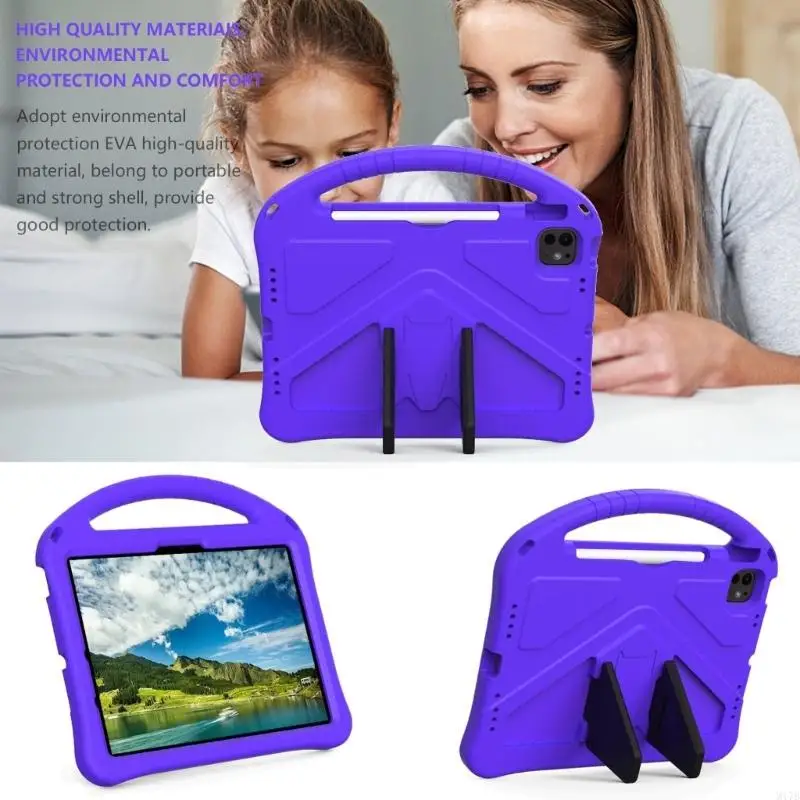 Kids Universal Case Handheld for i-Pad Air 11 2024 Tablet Hard Stand Handle Cover Tablet Shockproof Protective Case Cover