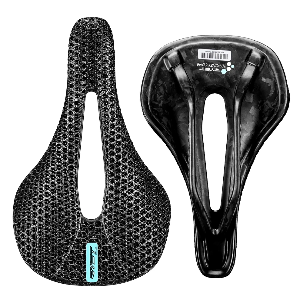 RYET 3D Gedruckt Carbon Fahrrad Sattel 140mm 143mm Superlight Road MTB Rennrad Sitz Sättel Kissen Radfahren sitzen Teile