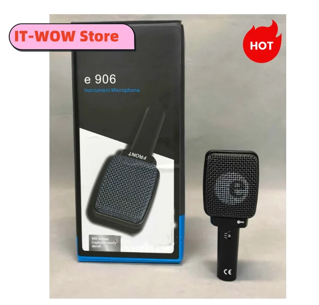 Free Shipping High quality E906 ,Super-cardioid microphone, cardioid instrument Microfonos,Microfono with clamp for Hot selling