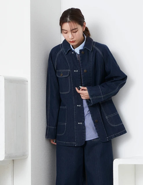 

Женская джинсовая куртка из хлопка, свободный крой, удлиненная, универсальная, осень 2025, IENA, чистый хлопок, классический стиль, на пуговицах...