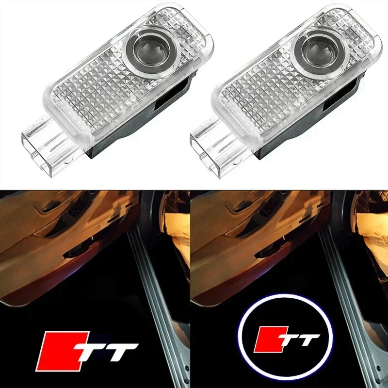 2Pcs for Audi TTS Logo 2008 2009 2012 2013 2017 2019 2020 2021 2022 LED Car Door Welcome Courtesy Projector Ghost Shadow Lights