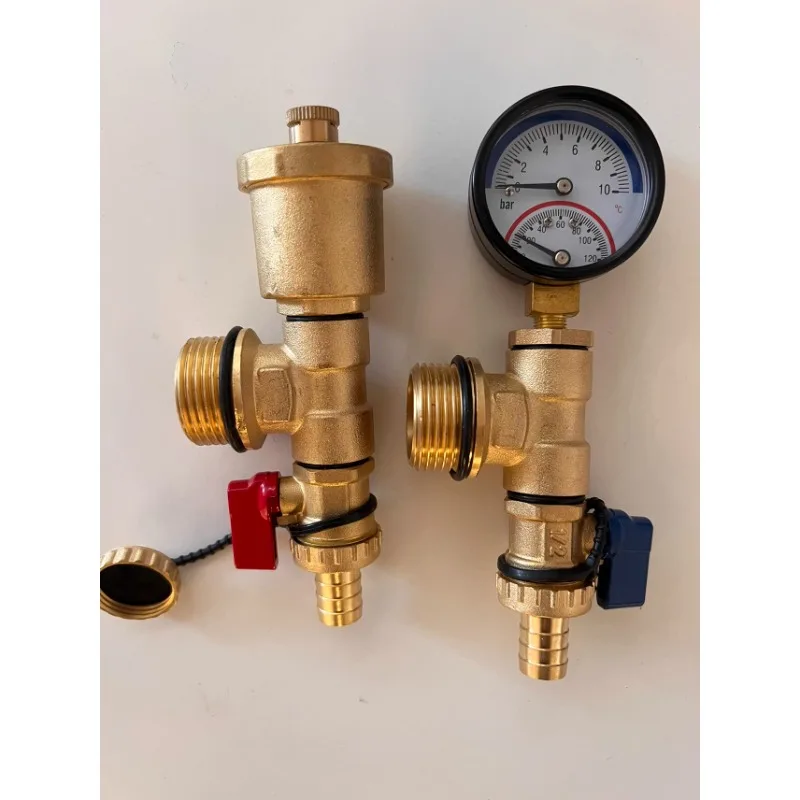 

Floor heating water separator tail three ribs water separator pressure gauge temperature and pressure gauge