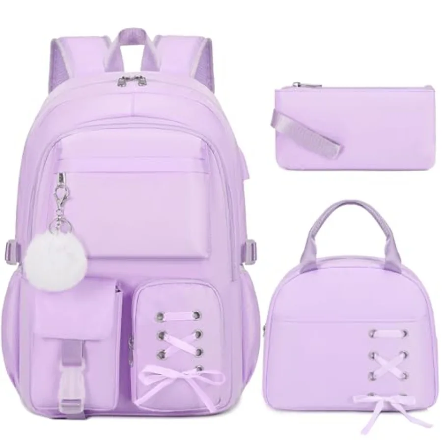 

Backpacks for Girls, Girls Backpack with Lunch Box and Pencil Pouch for Teens Girl Elementary Middle High School College Studen
