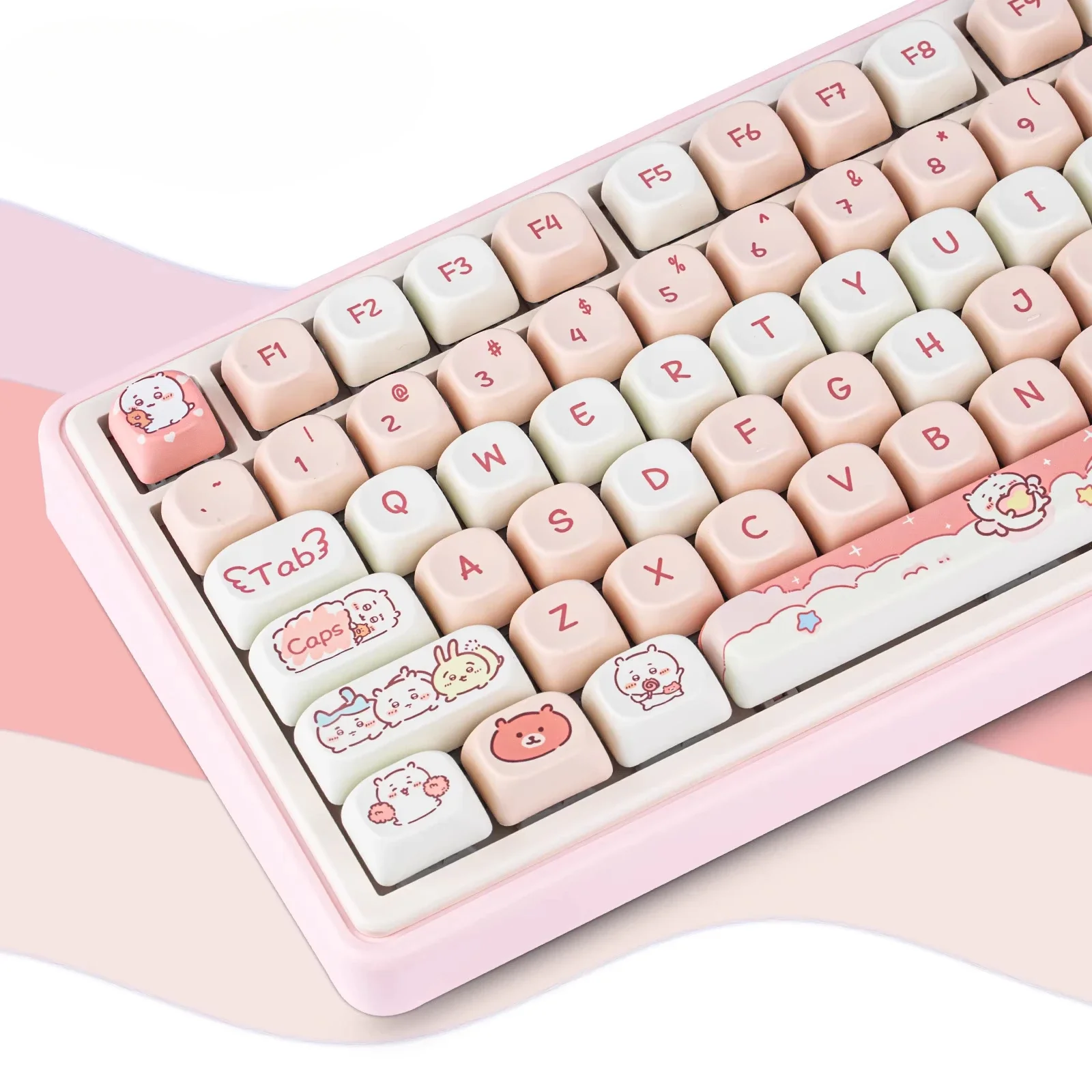 Keycap MOA Height Cute Gee Rounded PBT Sublimation Keycap Dragon by 95 Keys 114 Keys