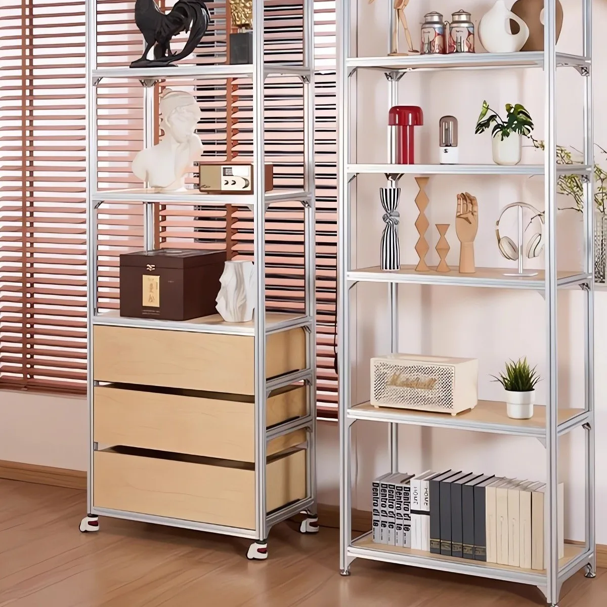 Aluminum Profile Multifunctional DIY Multi-layer Shelf Floor Storage Cabinet Ocean Panel Display Cabinet Custom Assembly Cabinet