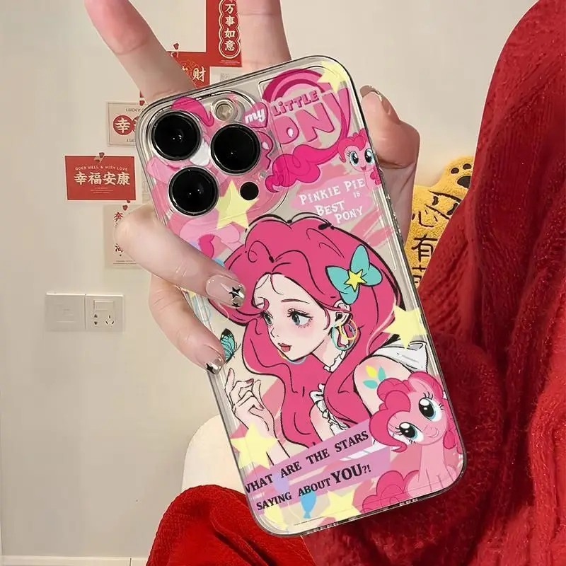 Anime Cute My Little Pony Phone Case For iPhone 16 15 14 13 12 11 Mini Pro Max X XR XSMax 6S 6 7 8 Plus SE20 Transparent Cover