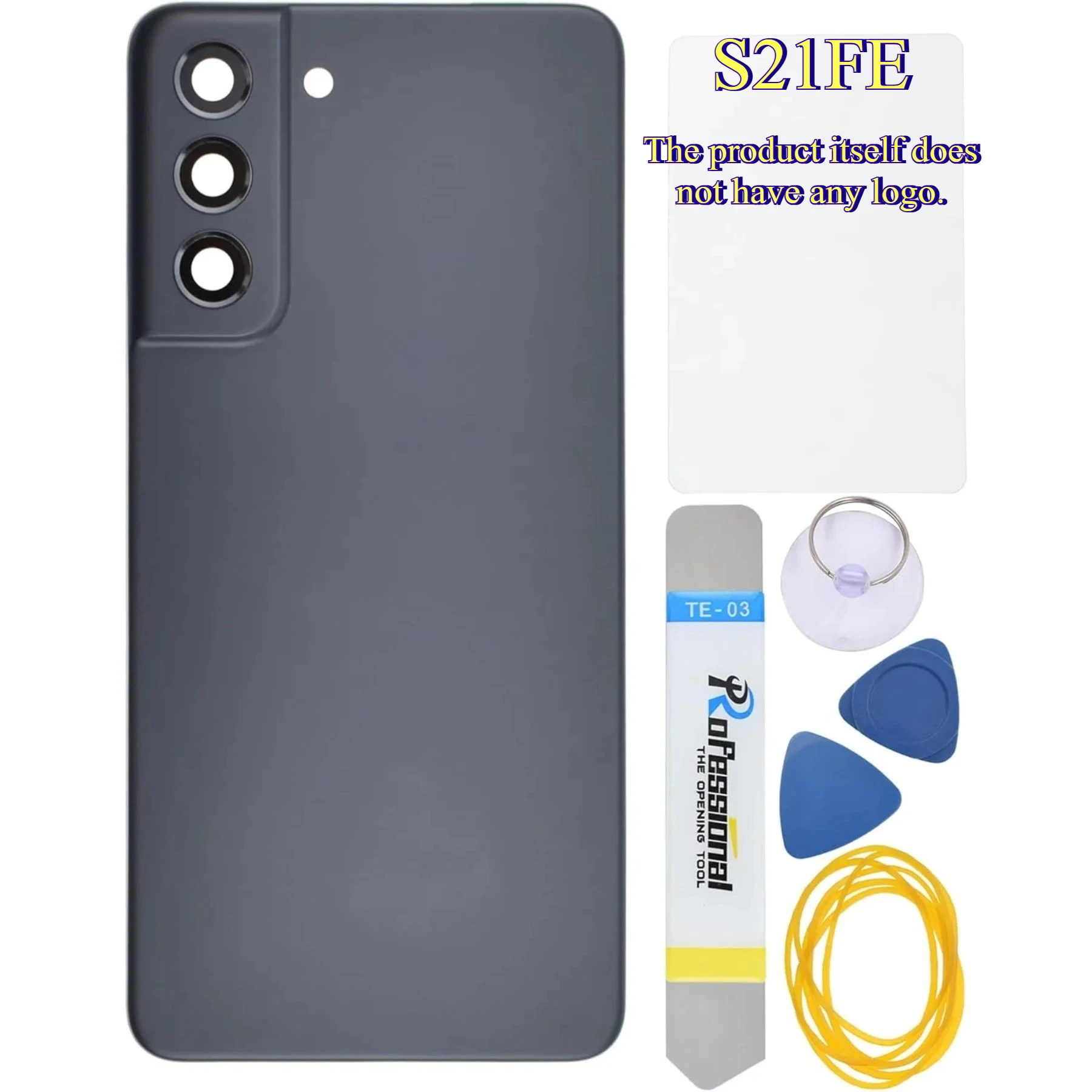 S21 FE 5G Graphite Back Panel with Camera Frame, Pre-Adhesive & Tools, No Logo Aftermarket Parts