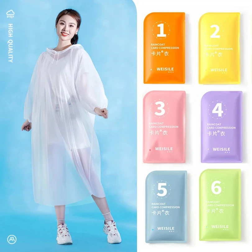 1pc Portable Thickened Raincoat Travel Outdoor Rainwear Waterproof Women Men Disposable Camping Rain Cover Travel Supplies