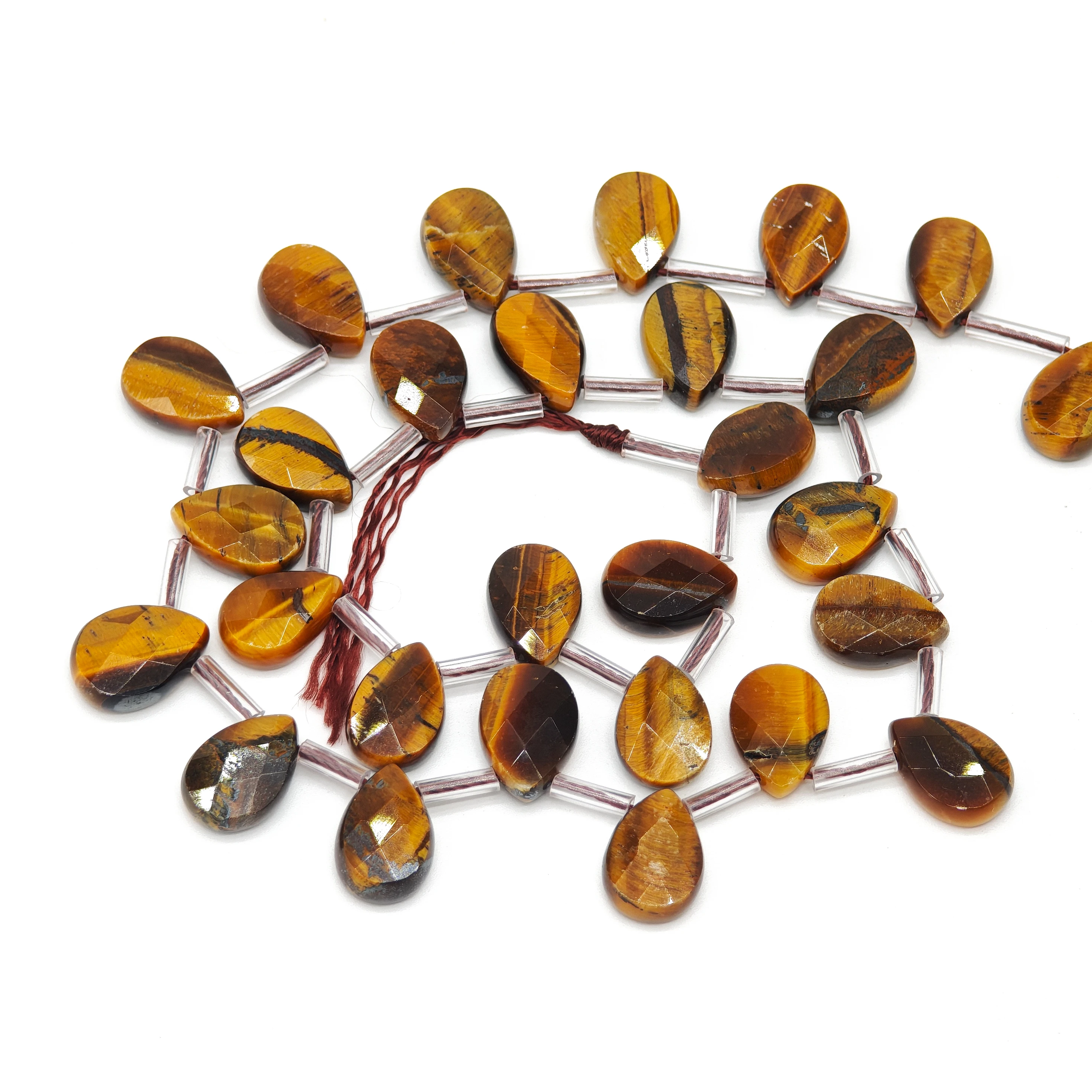 irregular natural yellow tiger's eye stone strawberry quartz healing stones accessories for DIY jewelry earrings
