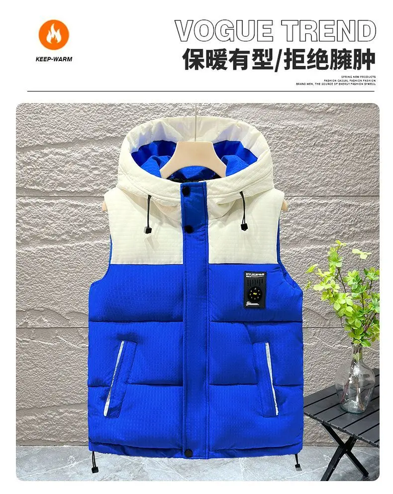 Autumn and winter coat thickened large size outer wear down cotton vest