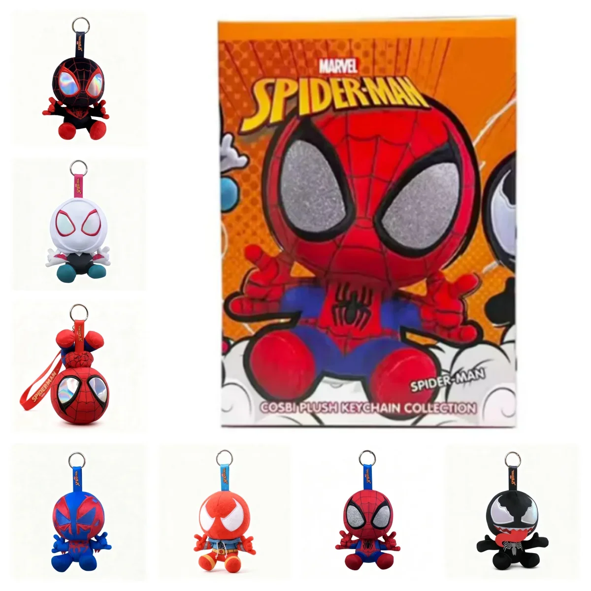 @@En stock Original Hottoys Marvel Spider Man Cosbi caja ciega bolsa de felpa colgante Kawaii Spider Man caja sorpresa regalo de cumpleaños!! !