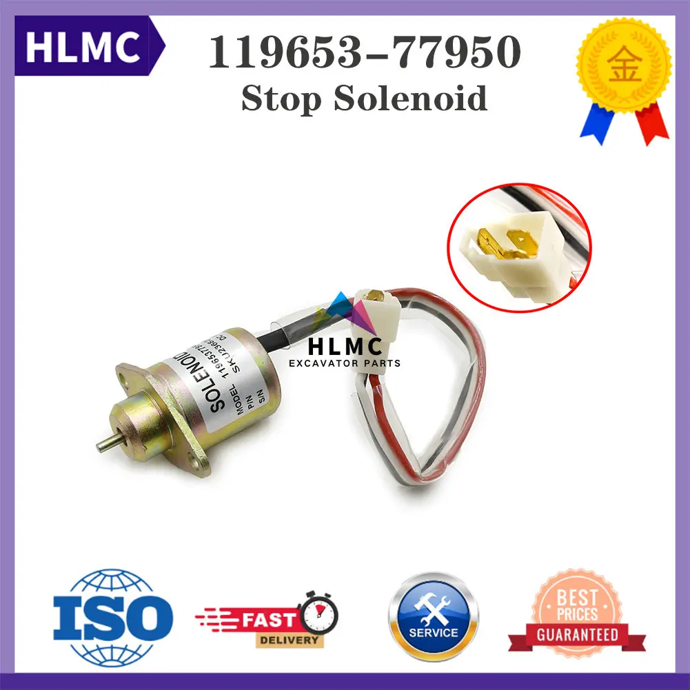 

Solenoid Valve 1503ES-12S5SUC5S 119653-77950 119285-77950 for Kubota 4TNV94L-SFN 4TNV106-GGE 3TNE84 R55 R60