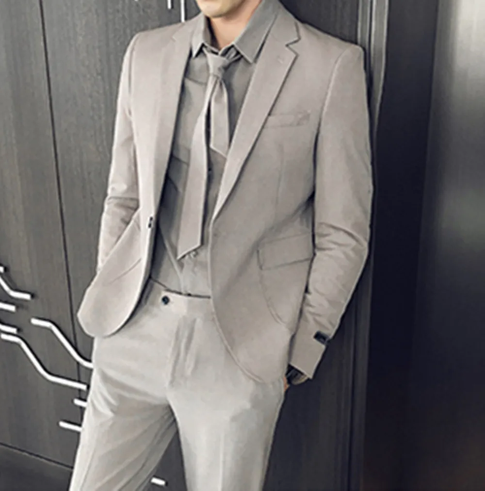 

Men's Suits Skinny One Button Dresses Wedding Social Business Men 3-piece Set