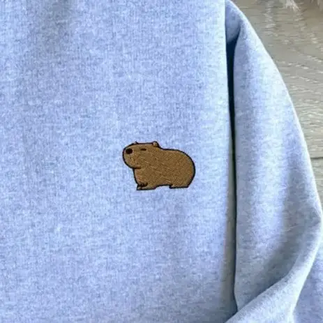 

Casual Wear Unisex Embroidere Sweatshirt with Multiple Colors Versatile Stylish Pullover Best Seller Cute Cartoon Capybara
