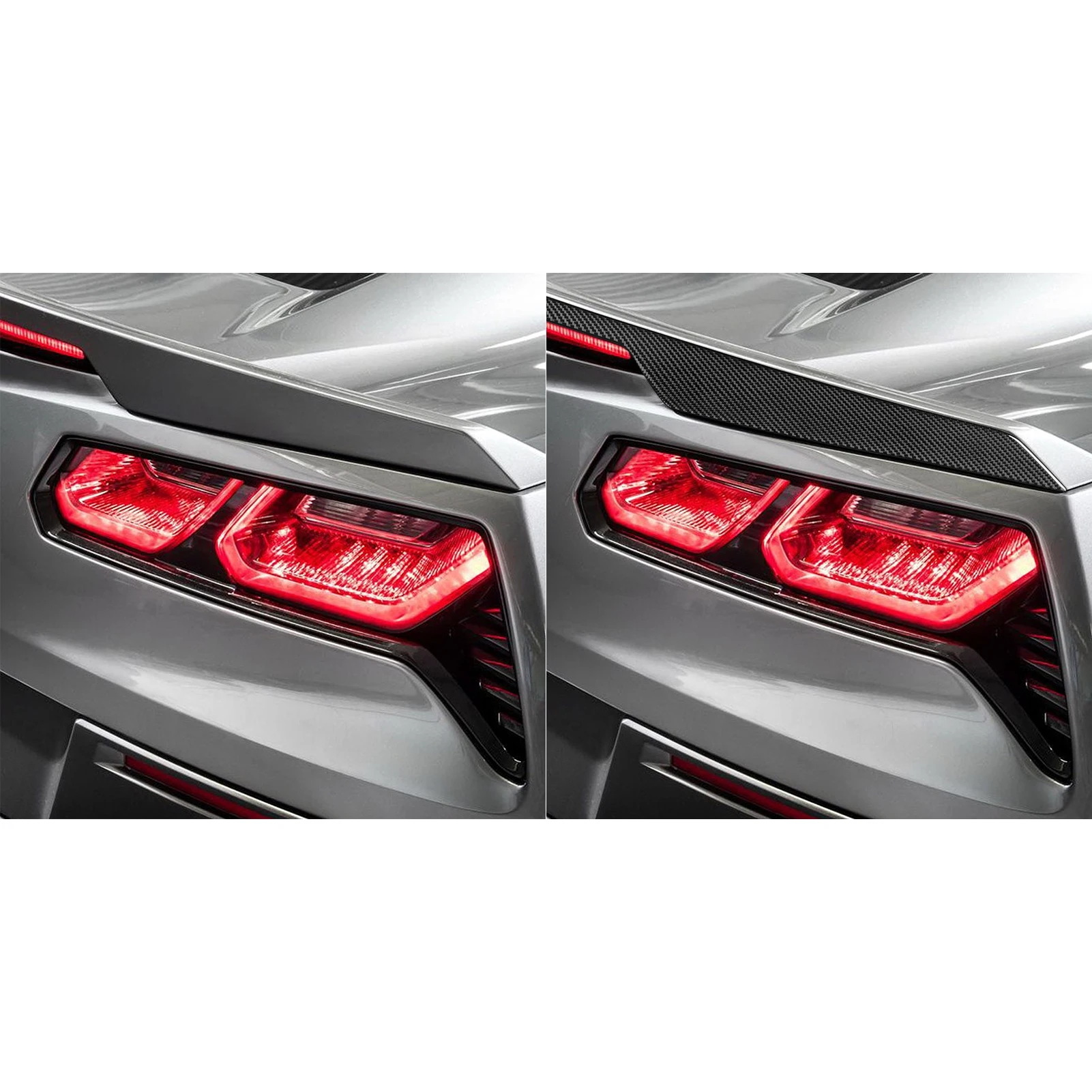 For Chevrolet Corvette C7 ZR1 Z06 2014-2019 Real Carbon Fiber Sticker Rear Tail Wing Panel Trim Cover Car Accessories Decorative
