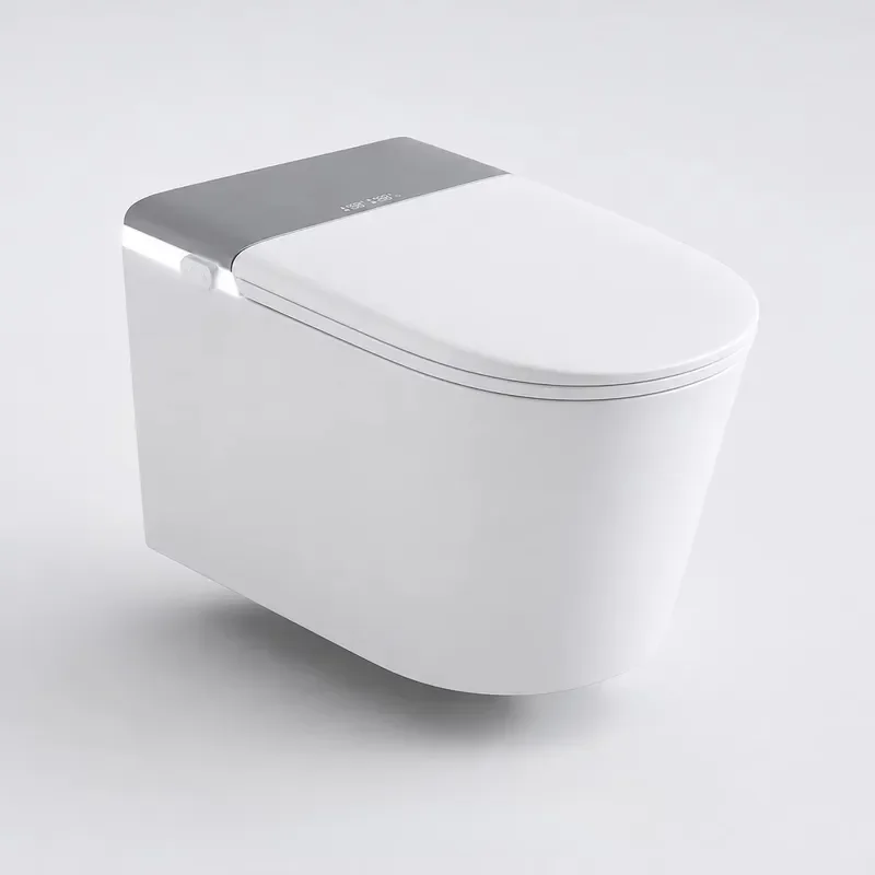 Modern Wall Hung Smart Toilet Bidet Rimless Toilet with Heated Seat Warm Air Drying Automatic Flush Bathroom Sanitary Ware