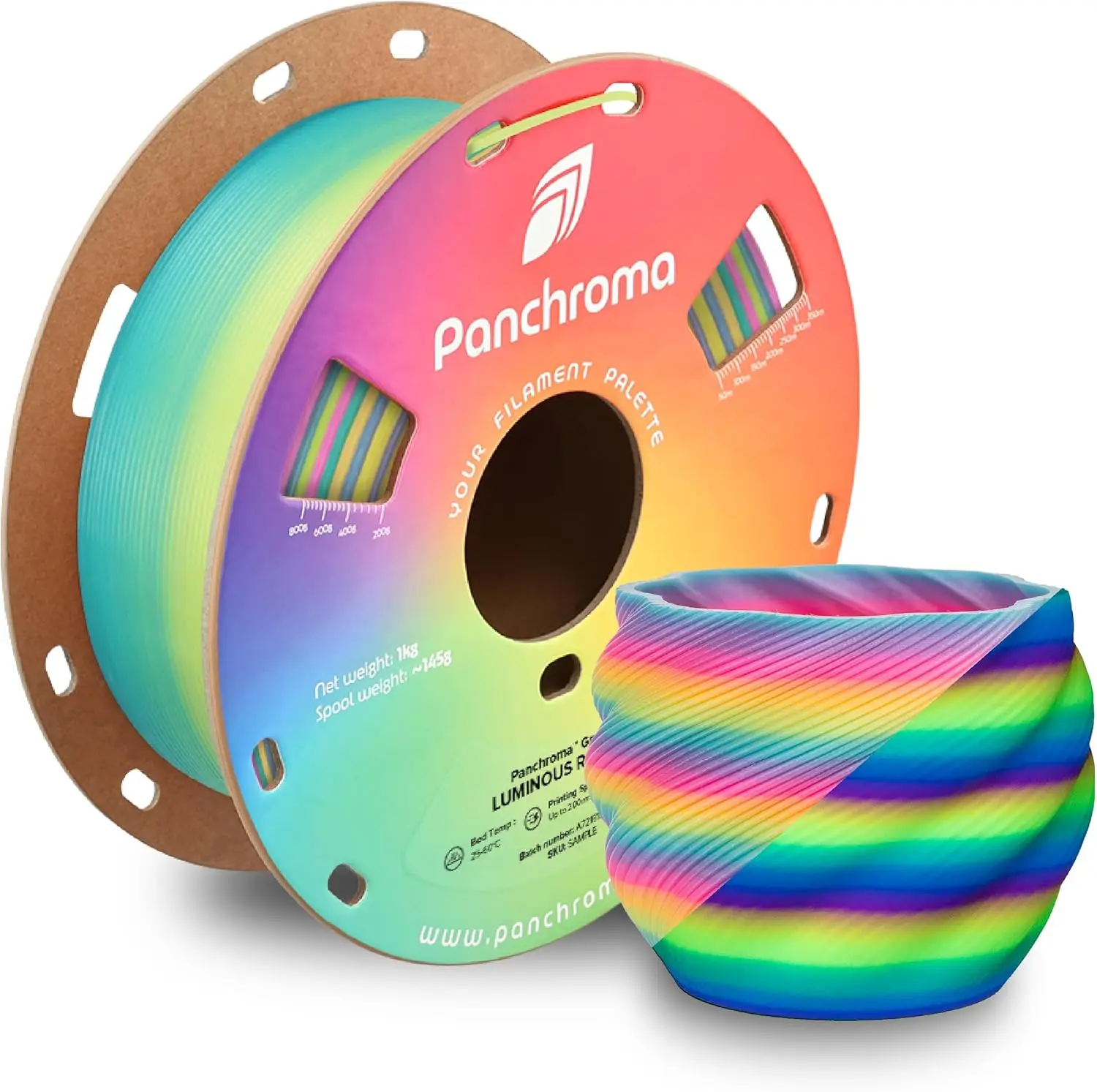 

Gradient Luminous Rainbow PLA Filament 1.75mm, 3D Printing Material for Most FDM Printers, 1kg Spool