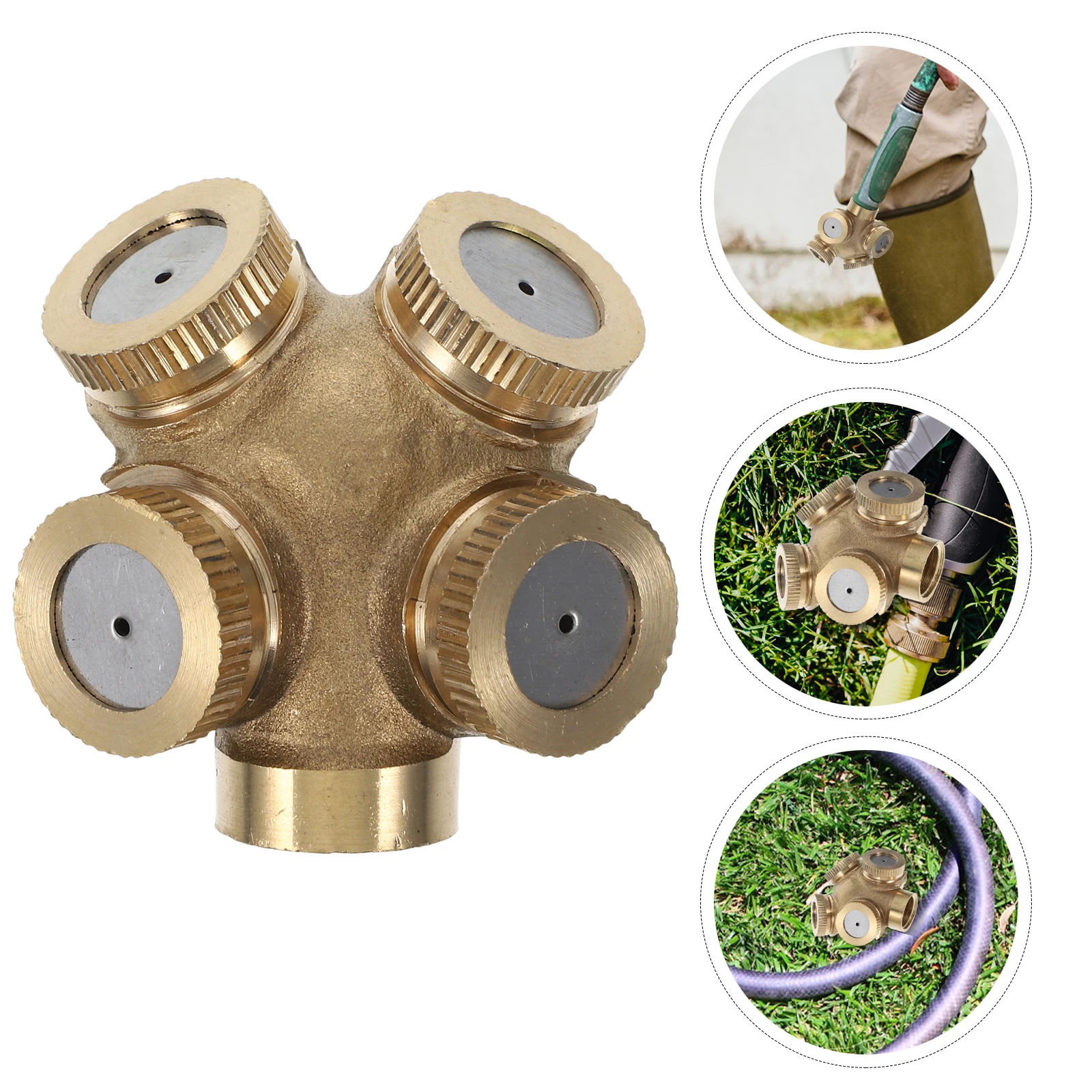 4 pezzi in ottone 4 fori ugello di spruzzo M14X1.5 spruzzatore d'acqua agricolo irrigatore da giardino irrigazione del prato nebulizzazione fontana di raffreddamento