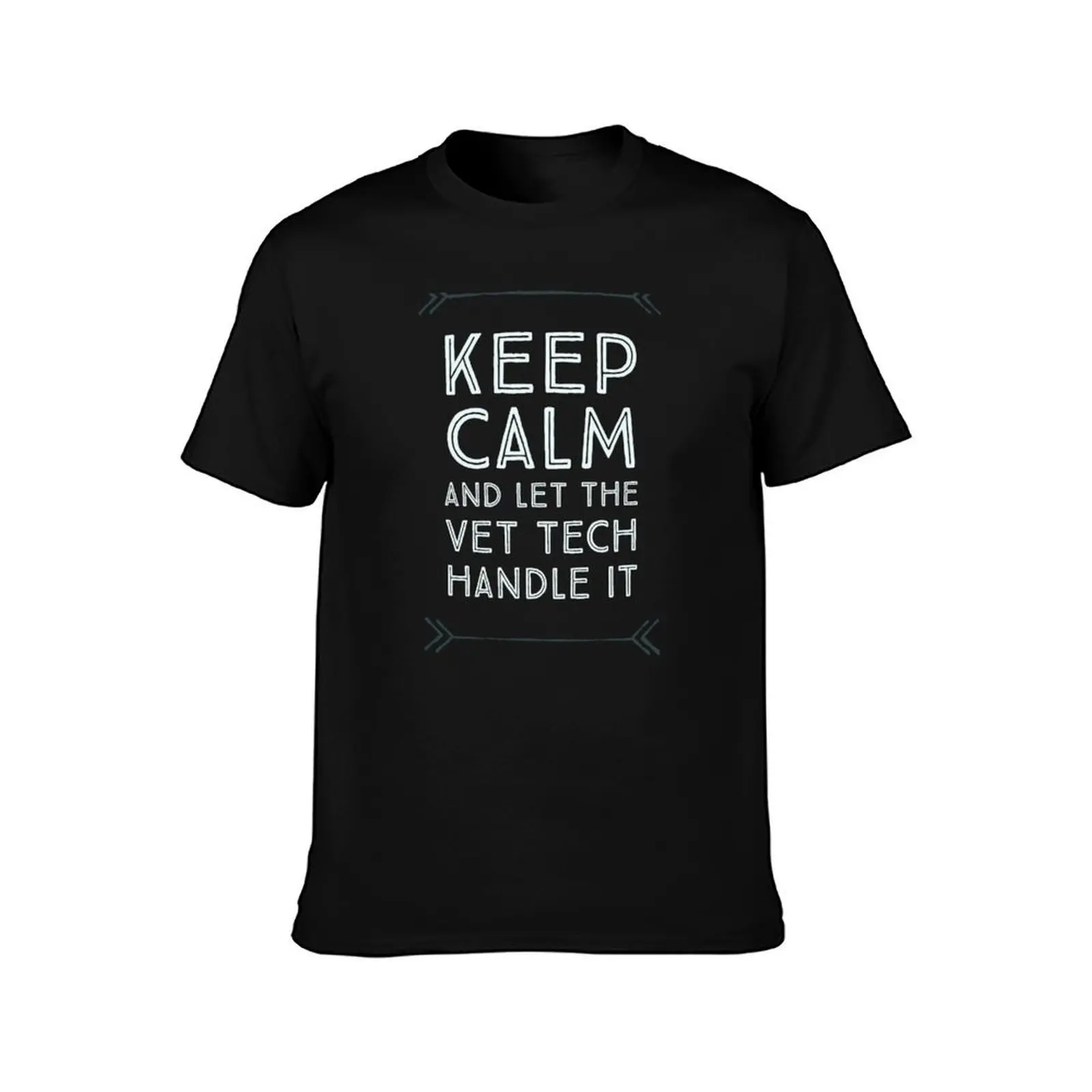 Keep Calm and Let the Vet Tech Handle it T-Shirt funny shirt cotton hippie clothes plain white t shirts men