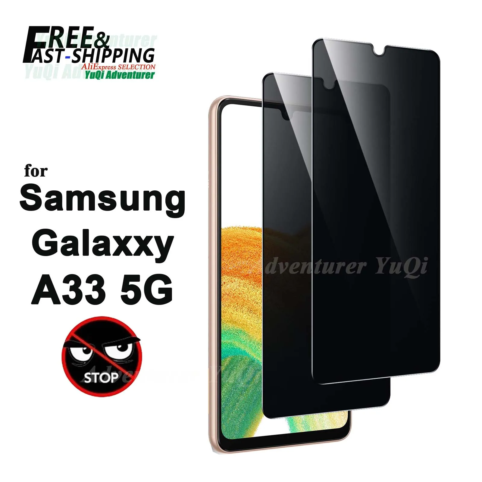 Anti Spy Screen Protector For Samsung Galaxy A33 5G Privacy Tempered Glass 9H Anti Peep Scratch High Aluminum Case Friendly