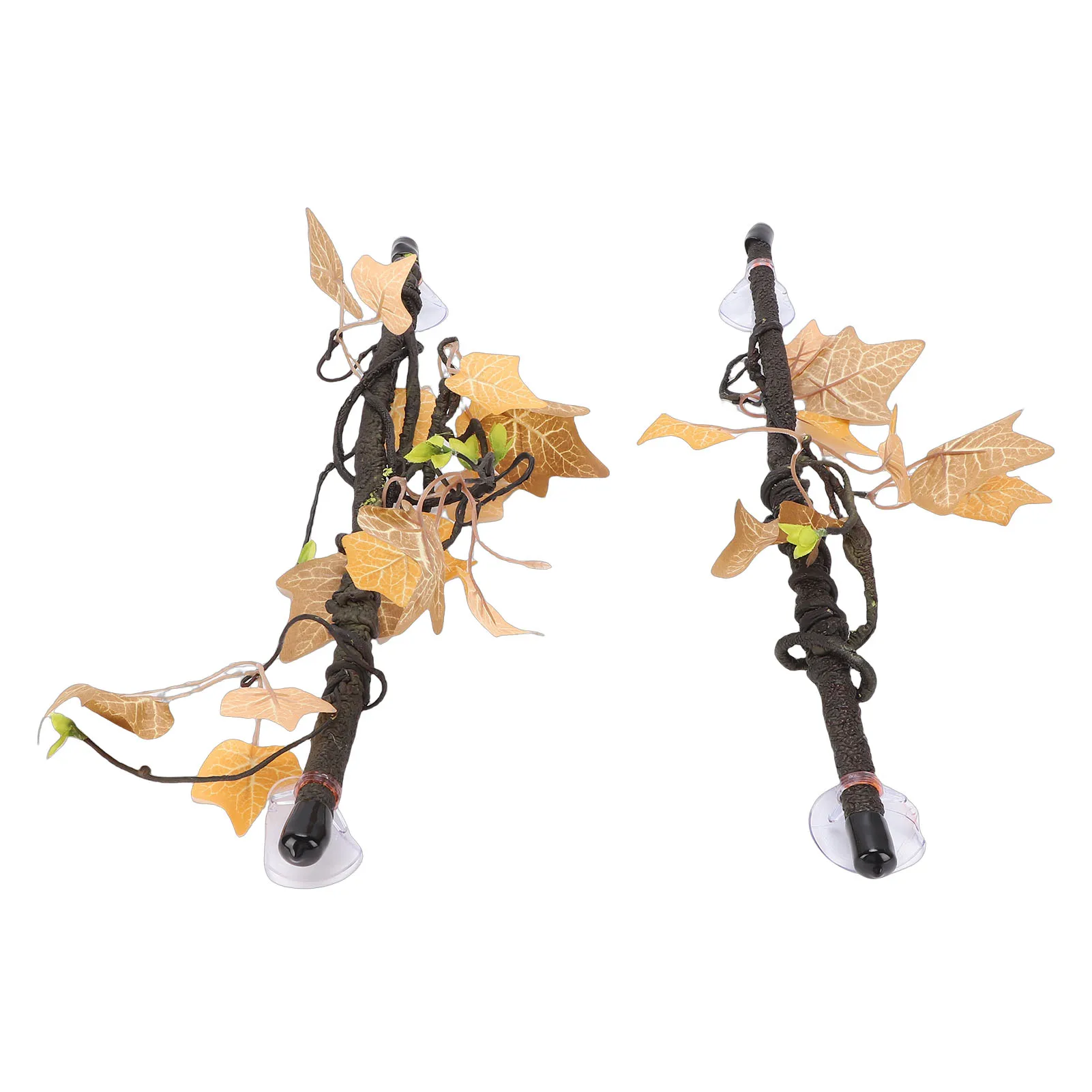 

2 шт. реалистичные пластиковые ветви для террариума с присосками, имитирующие уголки леса, для декора террариума