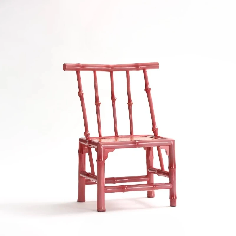 

New Chinese red bamboo small chair, back chair