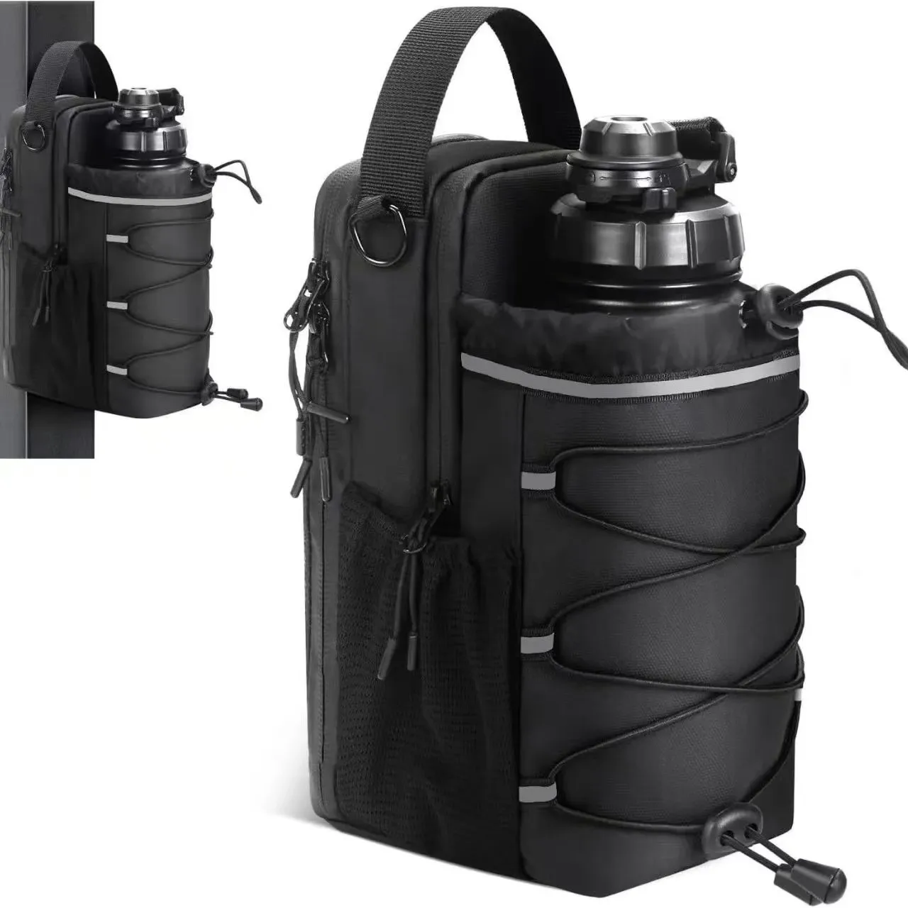 Magnetic Water Bottle Sling Bag Adjustable Large Capacity Gym Bottle Bag Waterproof Convenience Crossbody Sports Bag Gym For Men