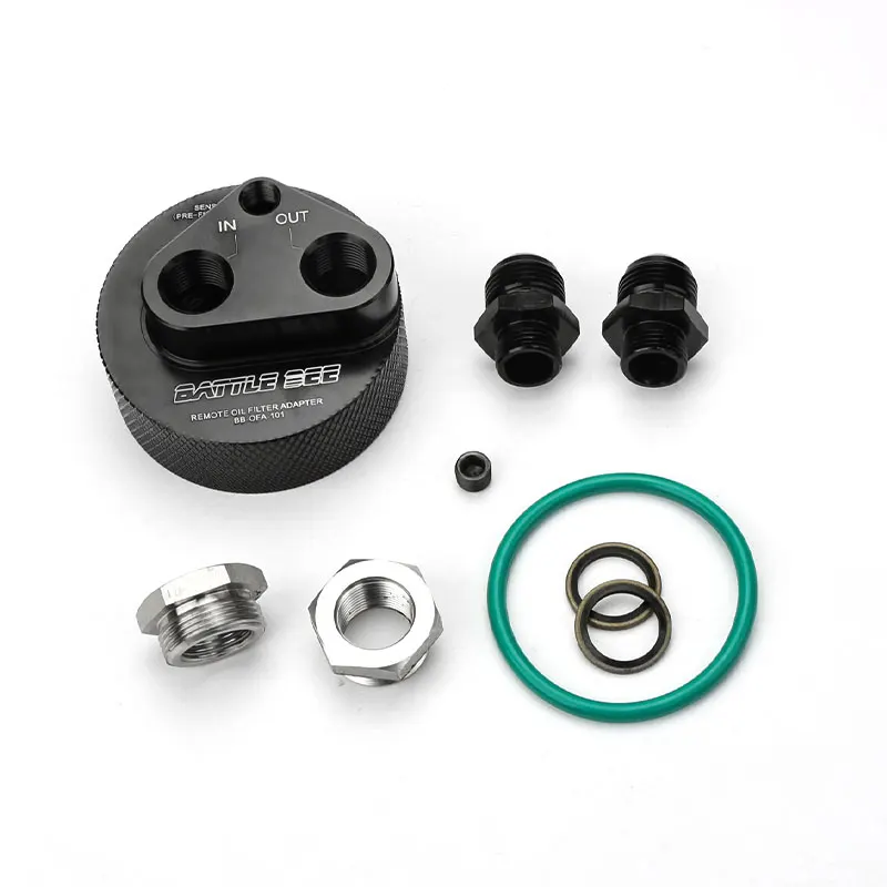 -BATTLE BEE Universal Oil Cooler Sandwich Plate Oil Filter Split Adapter M20x1.5 3/4-16UNF For Most Vehicle model BB-OFA-002