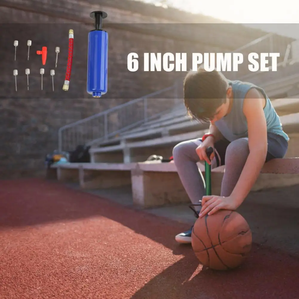 Ball Hand Pump Kit Sports Ball Air Inflator 7 Needles 1 Nozzle And Extension Hose For Balloon Basketball Football Yoga Balls