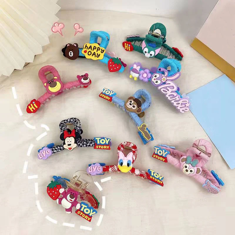 Disney Hairgrips Women Cute Mickey Mouse Hair Claws Girls Cartoon Anime StellaLou Daisy Duck Hairpins Kids Birthday Friends Gift