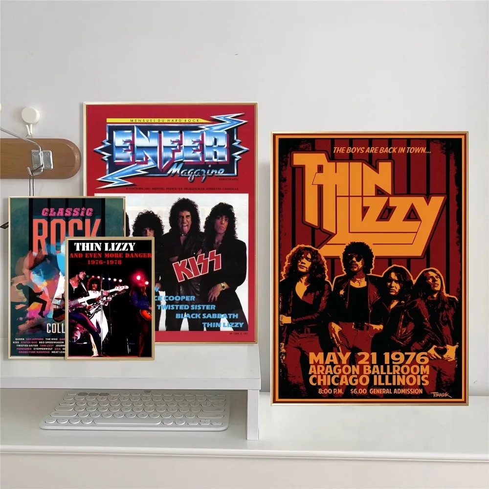 Classic Rapper Thin Lizzy Band Good Quality Prints and Posters Waterproof Paper Sticker Coffee House Bar Posters Wall Stickers