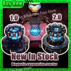 Iron Man Metal Maglev MK2 MK1 Model Toys 1.0 2.0 Chest Lamp Super Hero 1:1 Arc Reactor Light Arc Desktop Decoration Customized