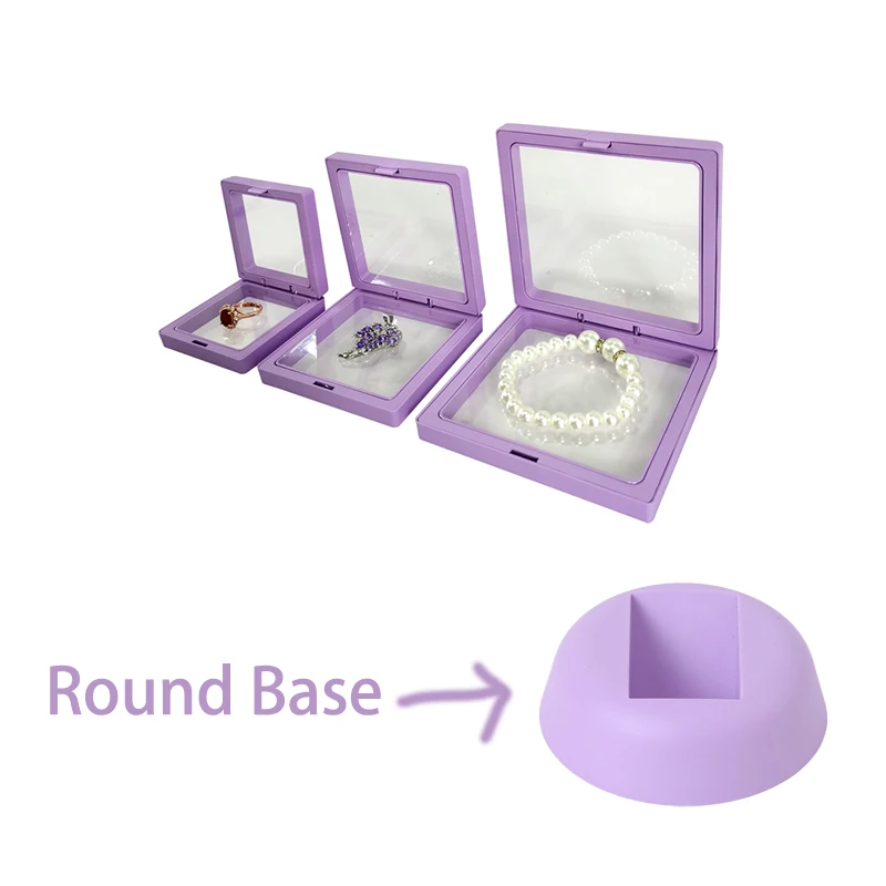 Transparent PE Film Jewelry Storage Box, Ring & Earring Case