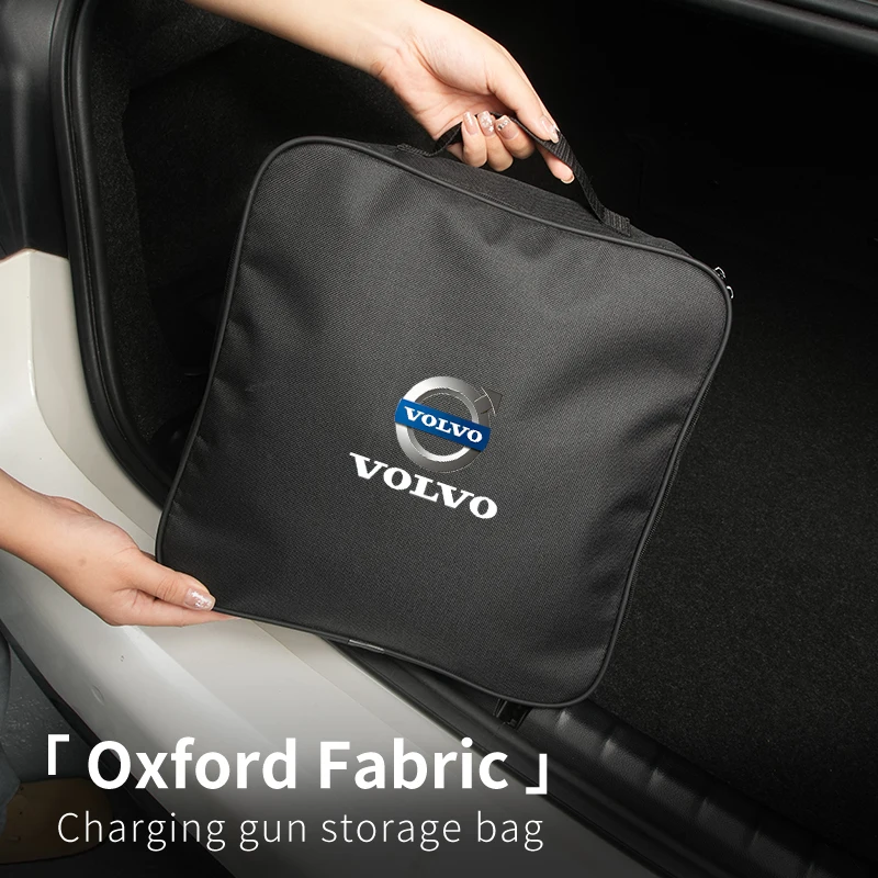 Car Charging Cable Organizer Trunk Storage Bag For Volvo S60 XC90 XC60 C30 C70 XC40 V40 XC70 V70 V60 V50 S80 S40