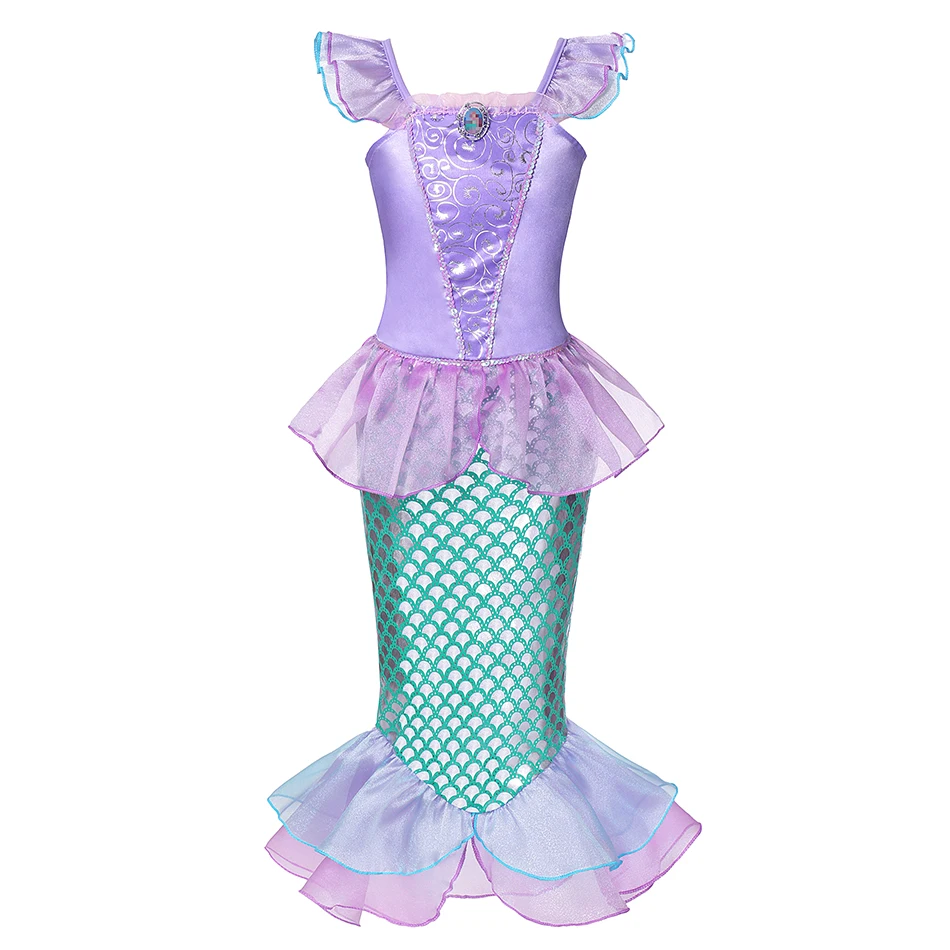 Vestito da sirenetta ragazza principessa Costume di paillettes bambini Halloween Cosplay bambini vestiti per feste di compleanno