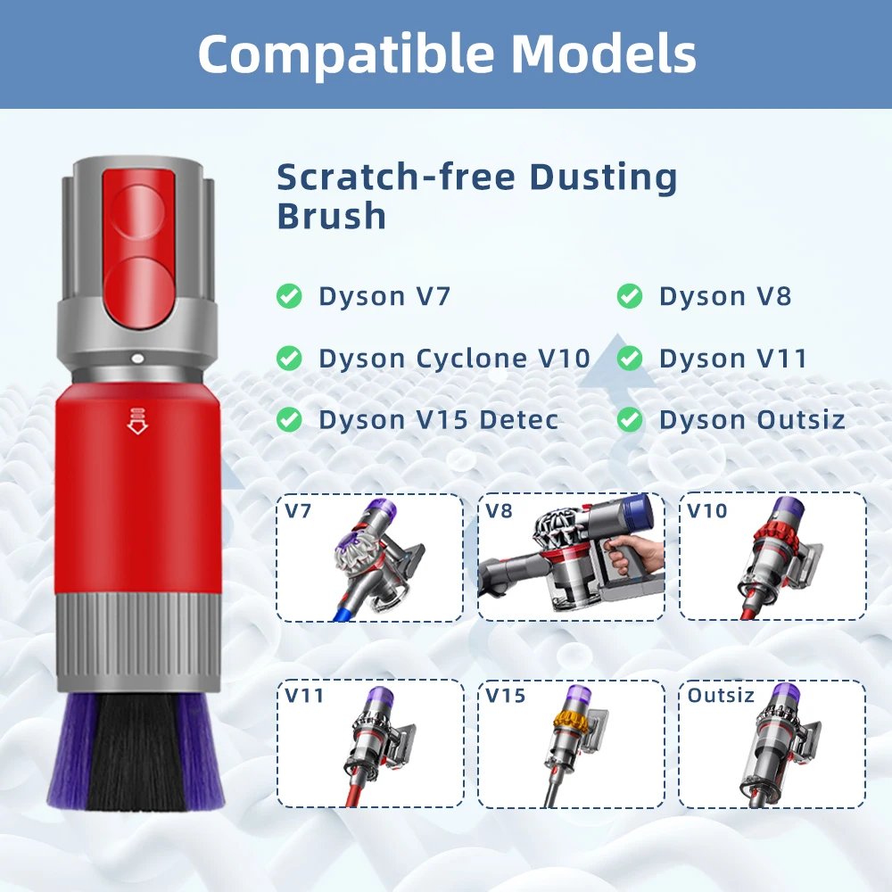 Dusting Brush For Dyson V7 / V8 / V10 / V11 / V12 Detect Slim / Outsize / Digital Slim / V15 Detect Replacement Scratch-free