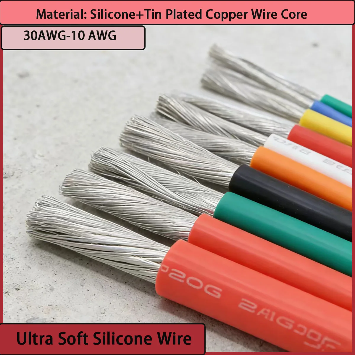 Ultra soft silicone wire 30AWG -10 AWG high-temperature tin plated copper heat-resistant wire