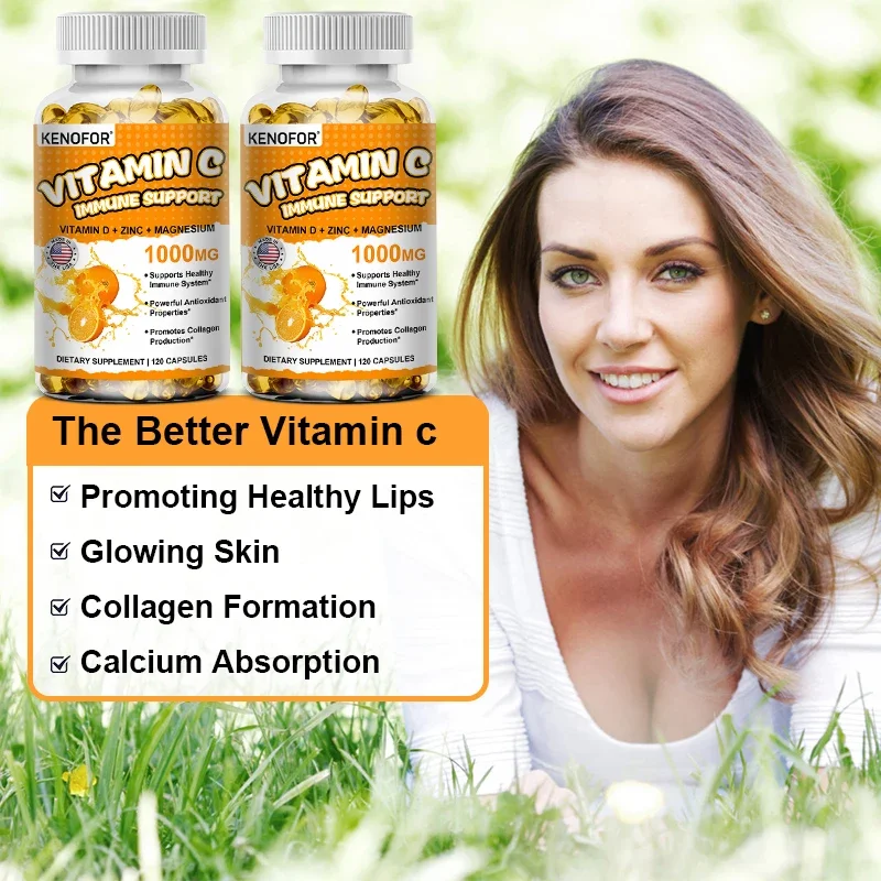 Vitamin C 1000 Mg Supplement - for Antioxidant, Joint, Immune, Skin, Cellular Respiration, and Cardiovascular Health