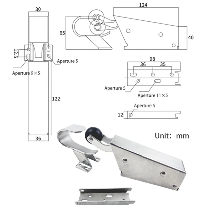 Stainless Steel Automatic Spring Action Door Closer Cold Room Door Closer