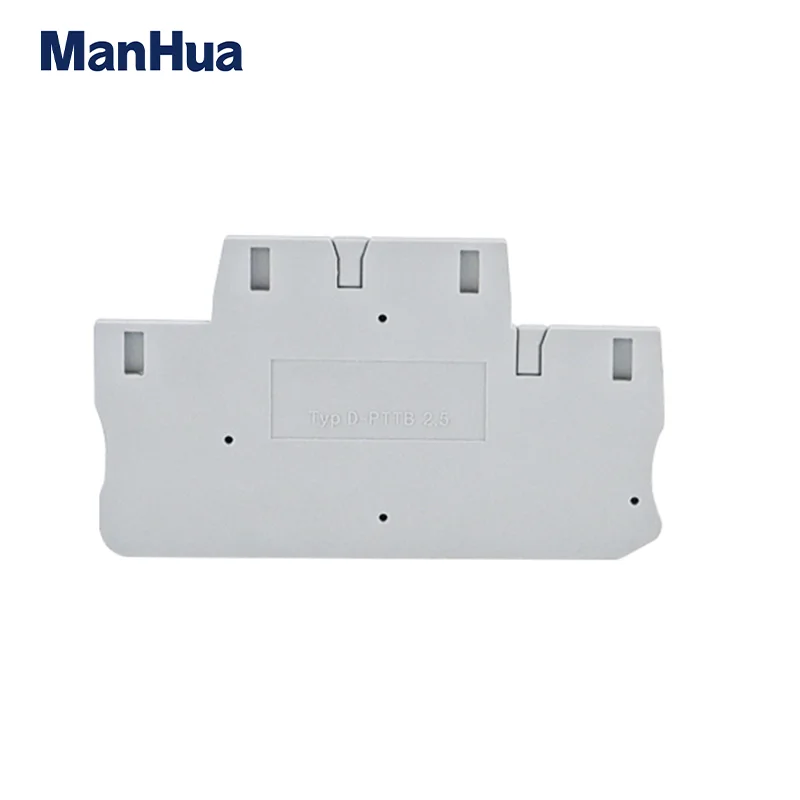 ManHua 10 Pcs D-PTTB2.5 End Cover For PTTB2.5 Din Rail Terminal Blocks End Cover Plate