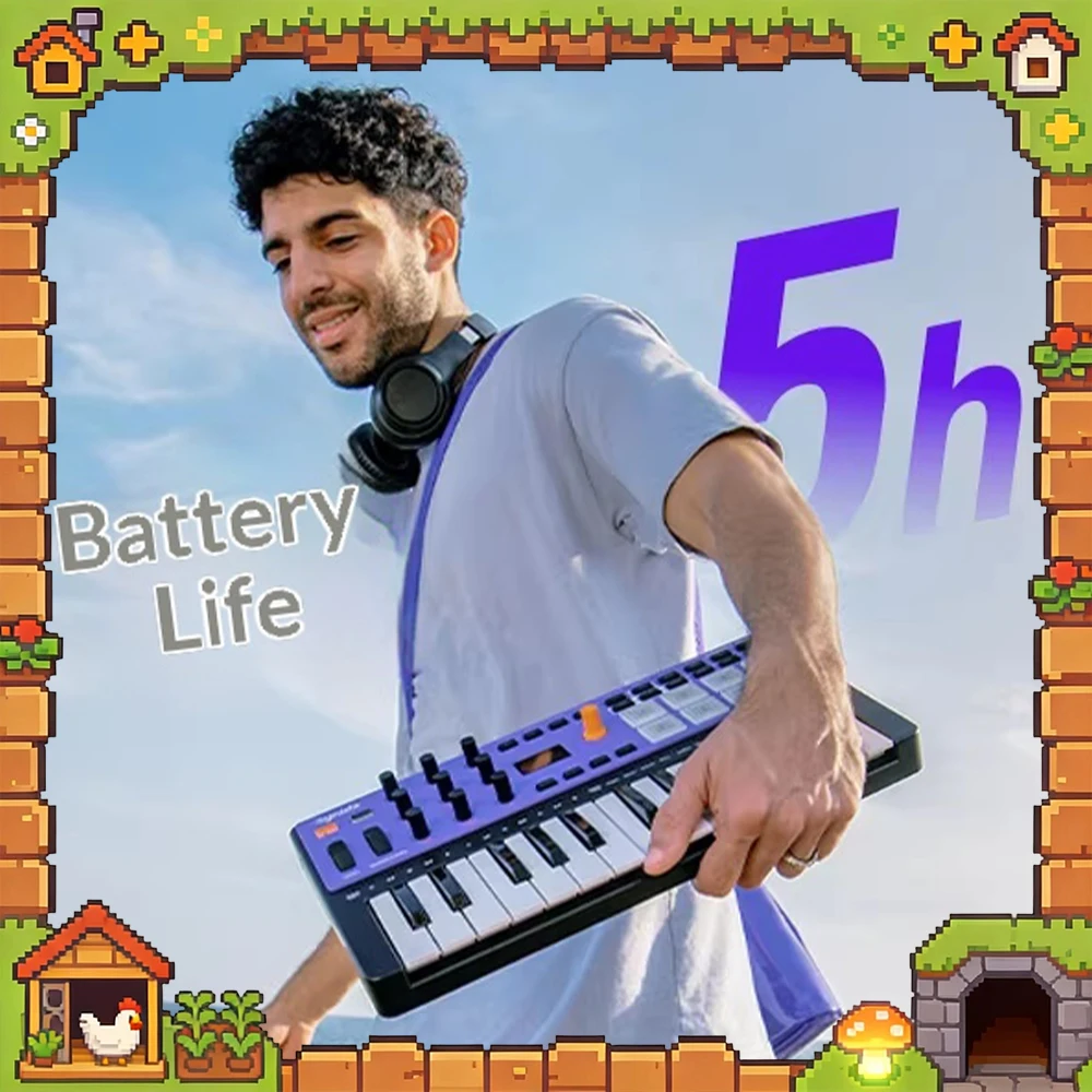 Synido TempoKEY W25 Music Keyboard Full Protocol Compatibility Precise Manipulation Entertainment Keyboard Wireless Portability