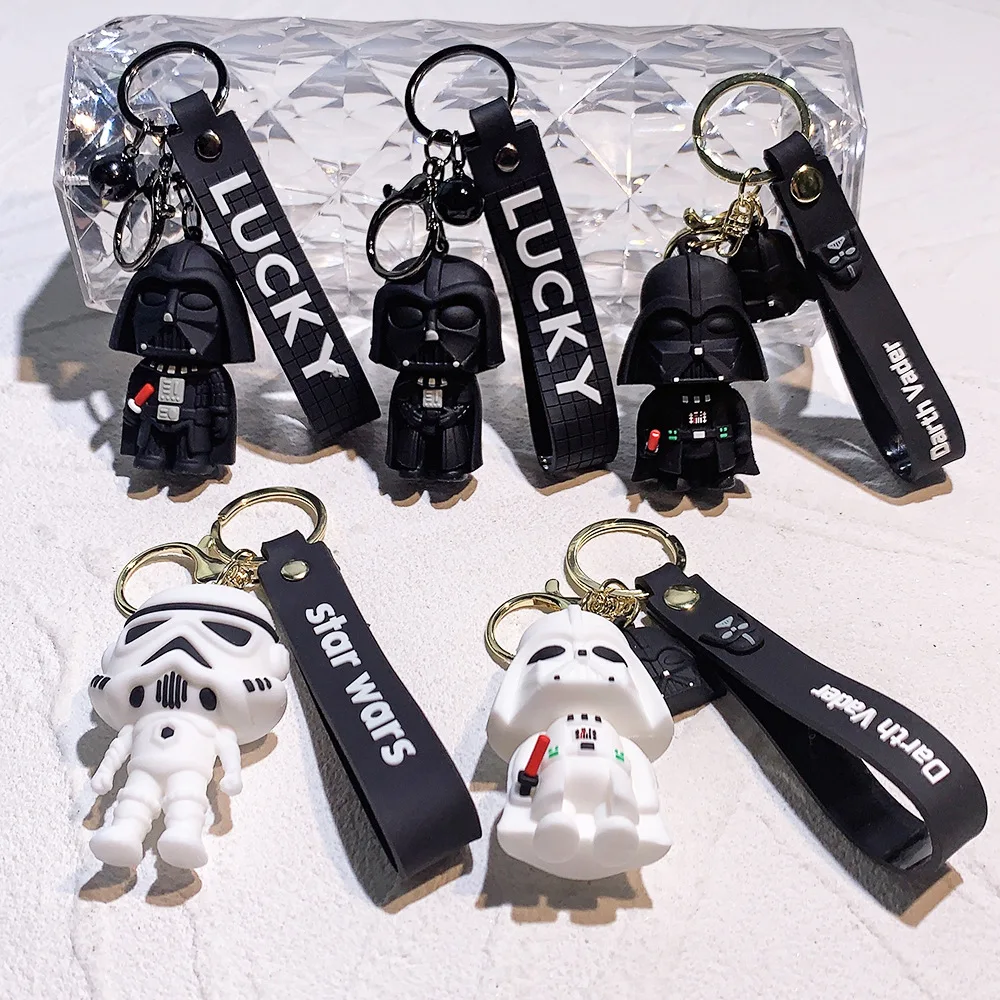 

5 шт., Звездные войны, Дарт Вейдер, автомобильный брелок для ключей, сумка, подвеска, милый маленький кулон, брелок для ключей, мягкая пластиковая кукла, школьная сумка, кулон