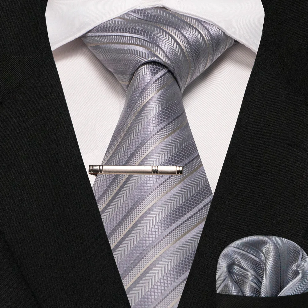 Grün Schwarz Plaid Streifen Krawatte für Männer Mode Seide Hochzeit Krawatte Einstecktuch Manschettenknopf Set Geschenk Herren Krawatte Business Party Zubehör – Detail 16