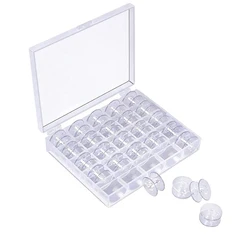 25Pcs Clear Sewing Machine Bobbins Spools Empty Bobbins Spools Plastic Storage Box For Home Sewing Accessories Tools AA7650