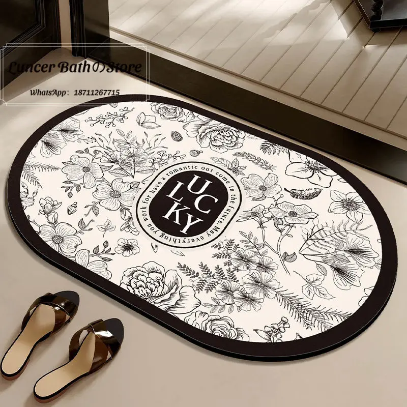 Light luxury bathroom floor mat, shower room floor mat, absorbent quick drying floor mat