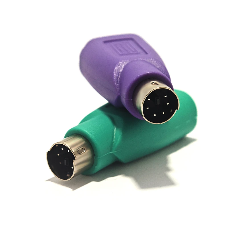 Keyboard Mouse Converter PS2 PS/2 Male To USB Female Adapter Converter For Usb Accessories Purple and Green