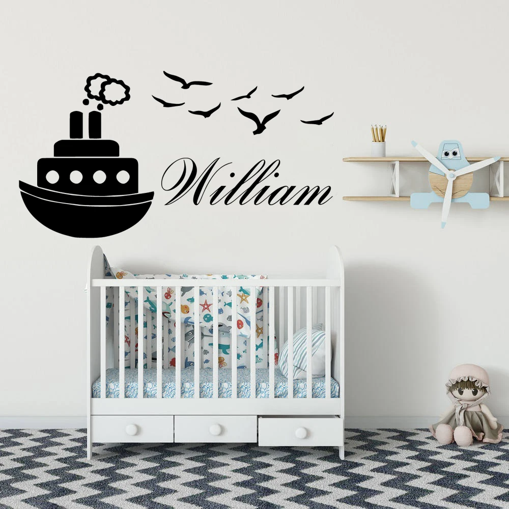 

1 pc novel animals Customized Name Wall Art Decal Wall Stickers Pvc Material For Kids Rooms Decoration Vinyl Art Decal