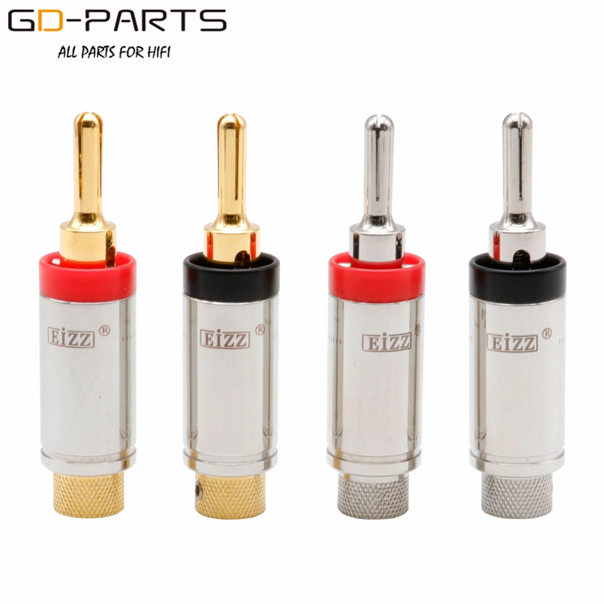 EIZZ Male Banana Plug Connector Platinum 24K Gold Plated Copper For Hifi Audio Speaker AMP Binding Post