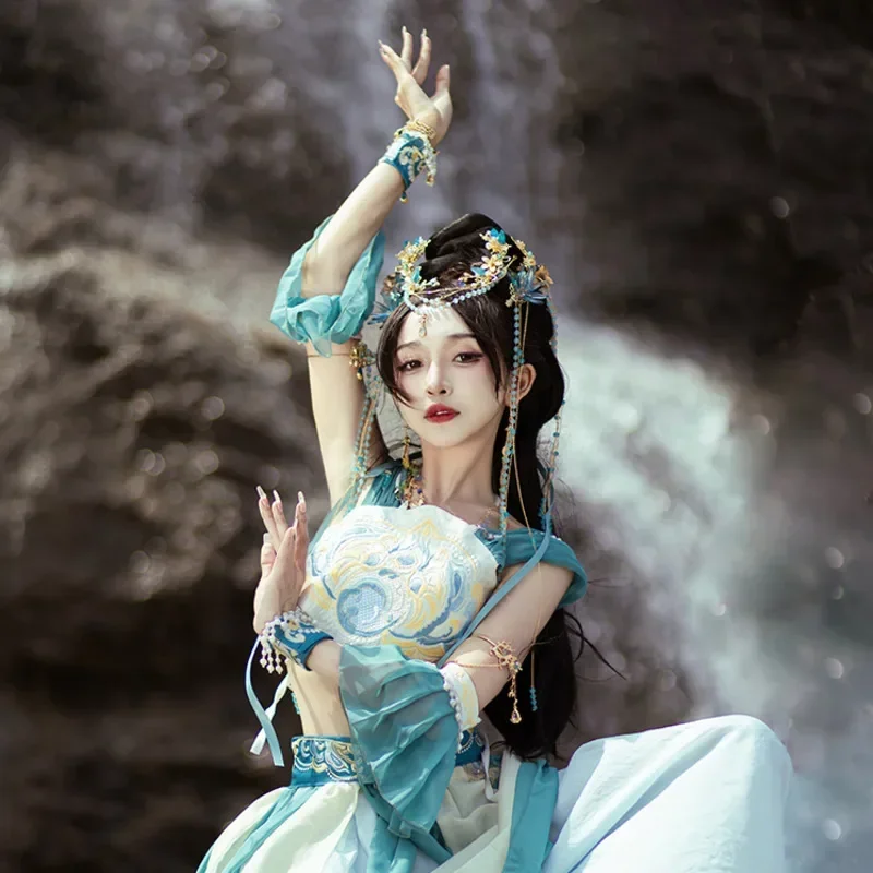 

Luozhiyu Princess Dress Ember Ming Han Suit Female Chinoiserie Western Exotic Dance Costume Fairy Dress