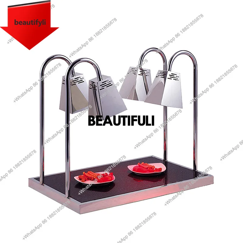 X188 Commercial stainless steel square lamp four-head cutting table thermal insulation  sun  thermal insulation  hotel